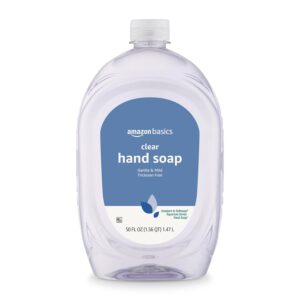 Amazon Basics Gentle & Mild Clear Liquid Hand Soap Refill, Triclosan-free, 50 Fluid Ounces, 1-Pack (Previously Solimo)
