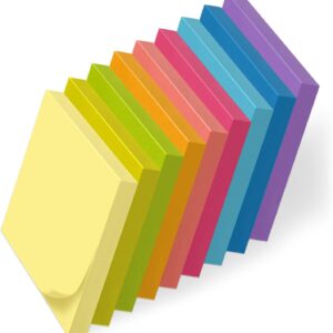 (9 Pack) Sticky Notes 3x3 Inches Colorful Sticky Notes，Super Sticking Power Bright Colors Self-Stick Pads，Easy to Post for School Supplies and Office Products，56 Sheets/Pad,504Sheets
