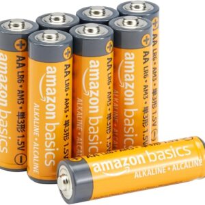 Amazon Basics 8-Pack AA Alkaline Batteries, 1.5 Volt, Long-Lasting Power for Remote Controls and Toys, 10-Year Shelf Life