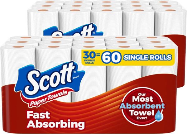 Scott Paper Towels, Choose-A-Sheet, 30 Double Rolls