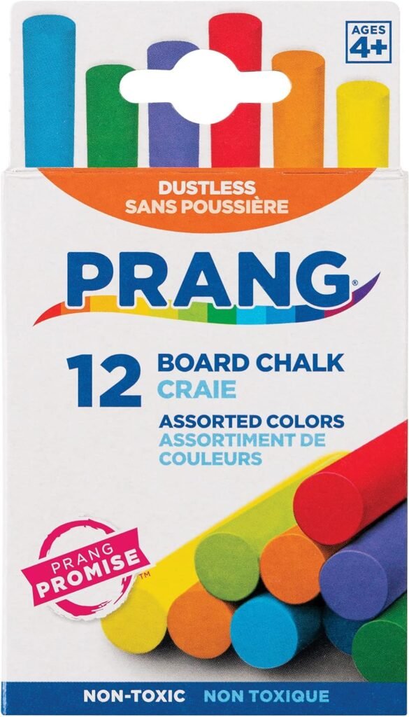 Prang Board Chalk, Assorted Colors, 12 Count