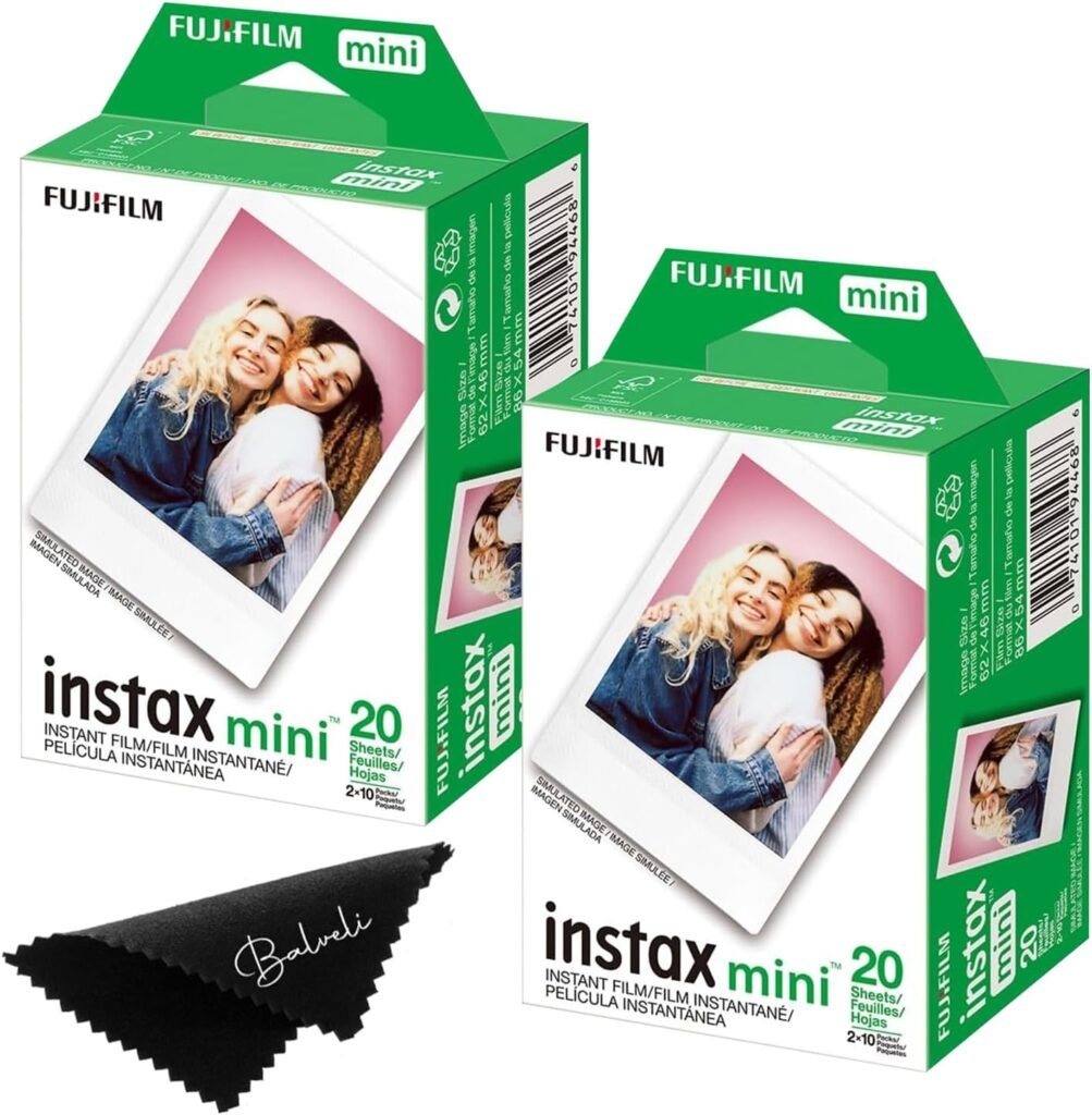 Fujifilm Instax Mini Film - Twin Packs (40 EXP Total), ISO 800, Compatible with Instax Mini Evo, 12, 11, 9 Models