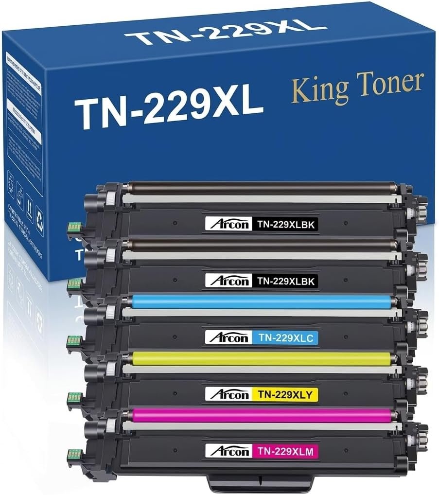 TN229XL TN229 229XL Toner Cartridges Compatible for Brother MFC-L3780CDW MFC-L3720CDW HL-L3280CDW TN 229 TN-229XL TN-229 TN229XXL HL-L3220CDW HL-L3300CDW HL-L3295CDW MFC-L8395CDW Printer 5 Pack
